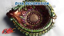 DIY How to Decorate Diwali Diya | Diwali Home Decoration Ideas | JK Arts 317