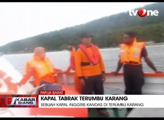 Kapal Pesiar Inggris Kandas di Terumbu Karang Raja Ampat