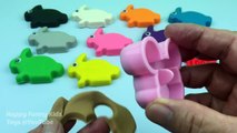 Play and Learn Colours With Play Dough Rabbits With Mickey Mouse Minnie Mouse molds Fun for Kids