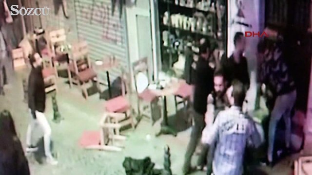 Kadıköy'de sandalyeli kavga güvenlik kamerasında