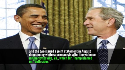 Without Saying ‘Trump,’ Bush and Obama Deliver Implicit Rebukes