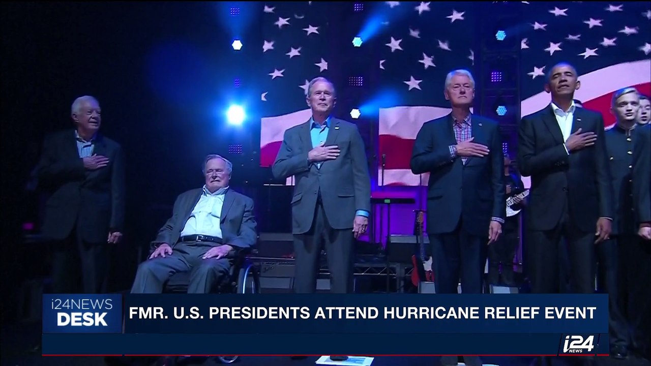 i24NEWS DESK | FMR. U.S. presidents attend hurricane relief event | Sunday, October 22nd 2017