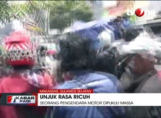 Unjuk Rasa Ricuh di Makassar, Pengendara Motor Diamuk Massa