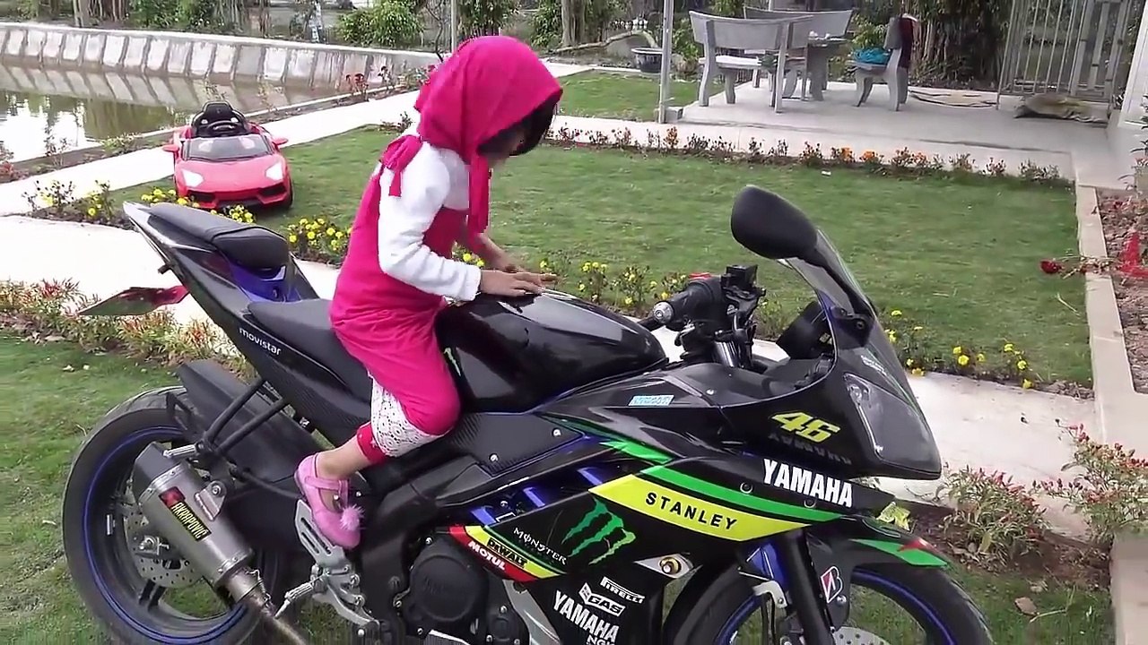 Masha DRIVER on SUPER MOTORBIKE Pranks Joker vs Catwoman#Spiderman vs Frozen Elsa Family Fu