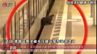 Train vs Man - Lucky Man Escaping Death