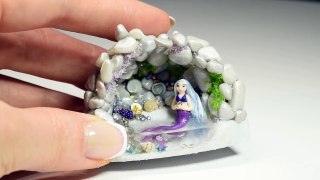 How to: Mini Mermaid Grotto - Aquarium / Fairy Garden, Resin & Polymer Clay Tutorial