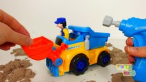 Construction Bulldozer Dump Excavator Truck Toy with Drill and Tools! Building a Toy Truck Playset