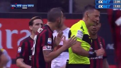 Leonardo Bonucci  Red Card - AC Milan 0-0 Genoa 22.10.2017