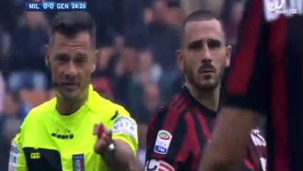 Bonucci RED CARD AC Milan 0-0 Genoa 22.10.2017