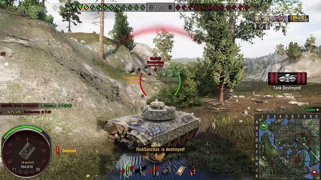 High caliber ja master badge M Pz V/IV tankilla