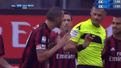 Leonardo Bonucci  Red Card - AC Milan 0-0 Genoa 22.10.2017