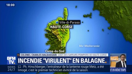 Corse: les pompiers combattent un incendie "très virulent" en Balagne