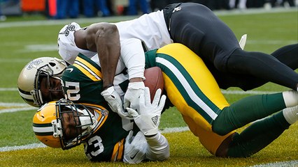 Damarious Randall stops the drive, picks off Drew Brees in end zone