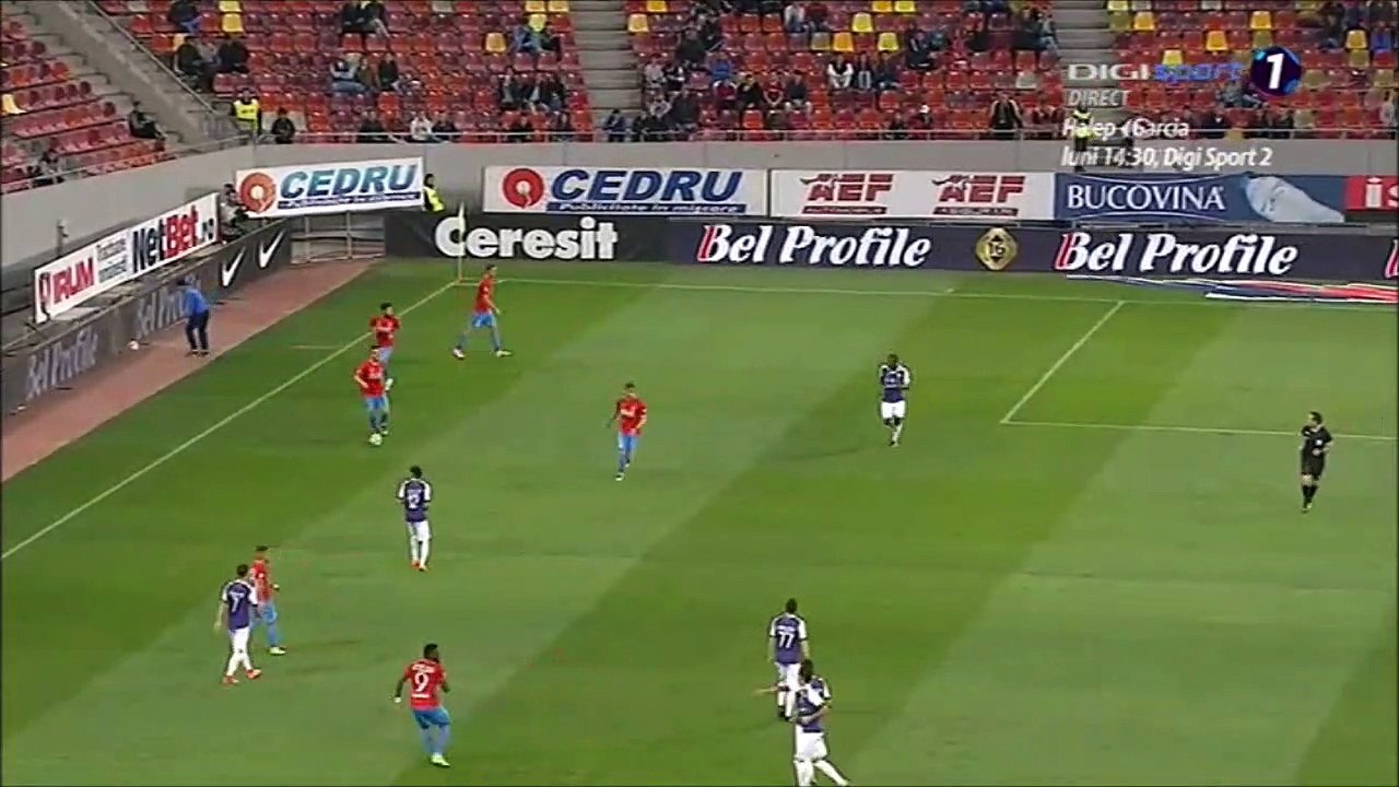 1-0 Harlem Gnohéré Goal Romania  Divizia A - 22.10.2017 Steaua Bucuresti 1-0 ACS Poli Timisoara