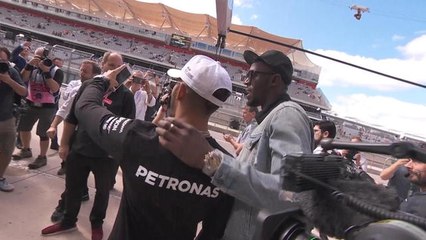 Grand Prix des Etats-Unis - Usain bolt avec Hamilton