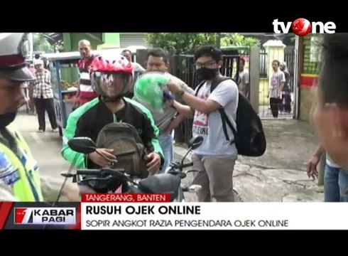 Sopir Angkot Tangerang Razia Pengendara Ojek Online