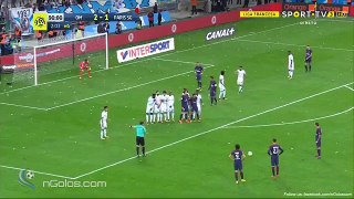 Edinson Cavani Amazing Free Kick Goal - Olympique Marseille vs PSG 2-2 (22.10.2017)