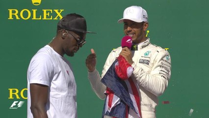 Grand Prix des Etats-Unis - Podium avec Usain Bolt