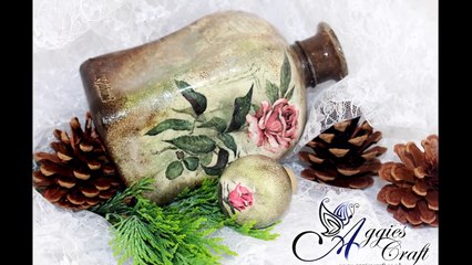 Decoupage Tutorial - Vintage Bottle - DIY Tutorial