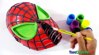 Superhero Play-Doh Ice Cream Bottles Spiderman Body Face Painting Learn Colors Kids Finger Family