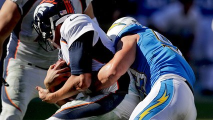 Joey Bosa burns Allen Barbre for sack