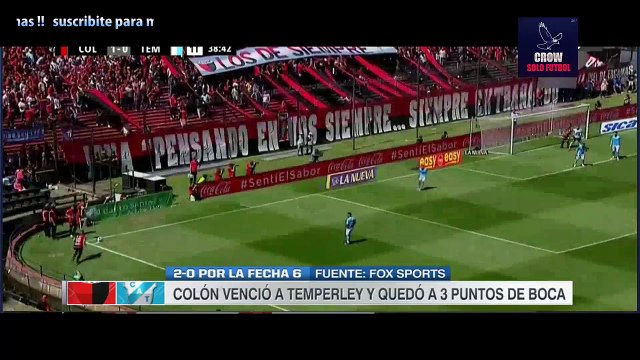 COLON 2 - TEMPERLEY 0 RESUMEN Y GOLES FECHA 6 SUPERLIGA