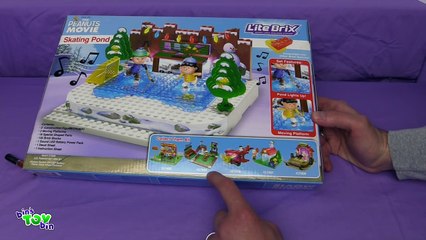 Peanuts Movie Skating Pond LiteBrix Set!! Lucy and Linus Skate Together! By BinsToyBin