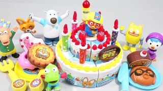 Pororo Toy Velcro Cutting Birthday Cake Toy Surprise Learn Colors Slime Toys