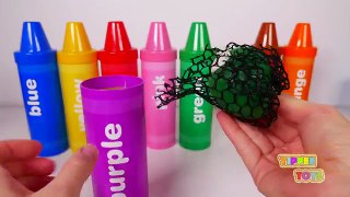 Squishy Balls and Giant Crayons!! Learning Video for Kids