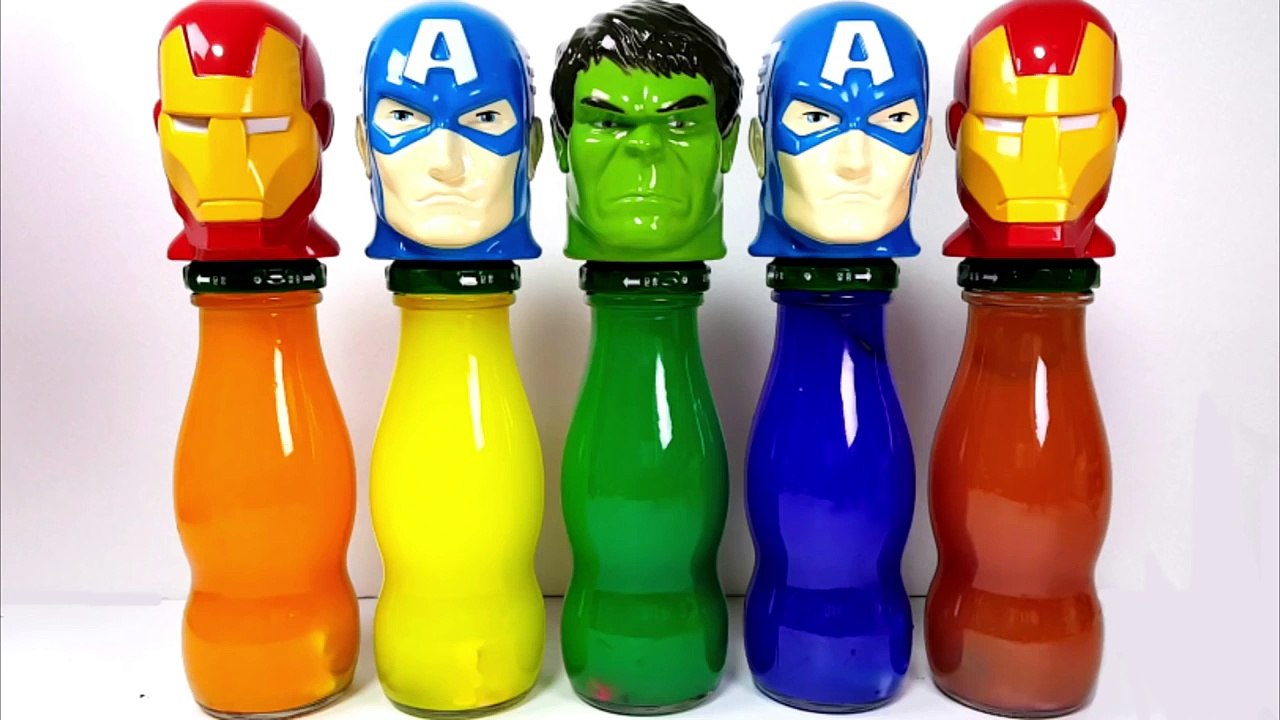 Superhero Surprise Bottles! Barbie Toys Learn Colors Finger Family Nursery Rhymes For Kids