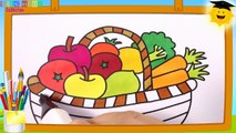 Como Dibujar y Colorear Frutas de Arco Iris - Videos Para Niños