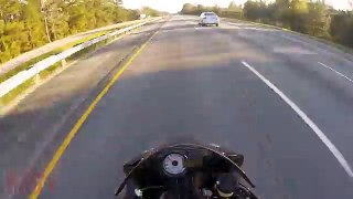 Street Bike VS Cops Police Chase Motorcycle Running From Cop Cars Almost Hit Biker Gets Away 2016