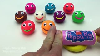 Fun Play & Learn Colours with Play Doh Smiley Faces with Mickey Mouse Minnie Mouse Hello Kitty Molds