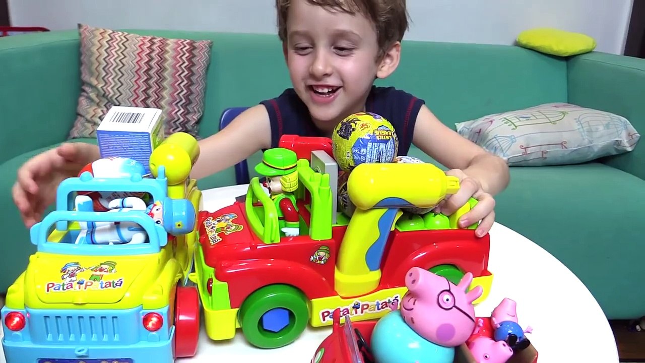 PAULINHO E CARRO DO PATATI PATATA com Ovos Surpresa da Peppa Pig