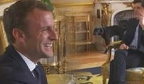 Macron'un köpeği şömineye işedi, herkes kahkahaya boğuldu