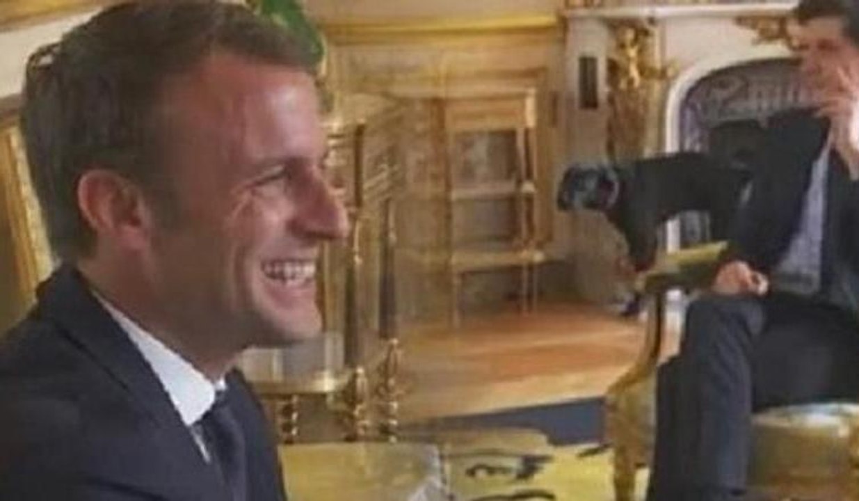 Macron'un köpeği şömineye işedi, herkes kahkahaya boğuldu