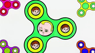 Coloring Page SPINNERS THE BOSS BABY For Children Learn Colors kids color spinner fidget