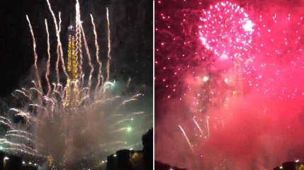 Les images du feu d'artifice sur la tour Eiffel qui a inquiété certains Parisiens