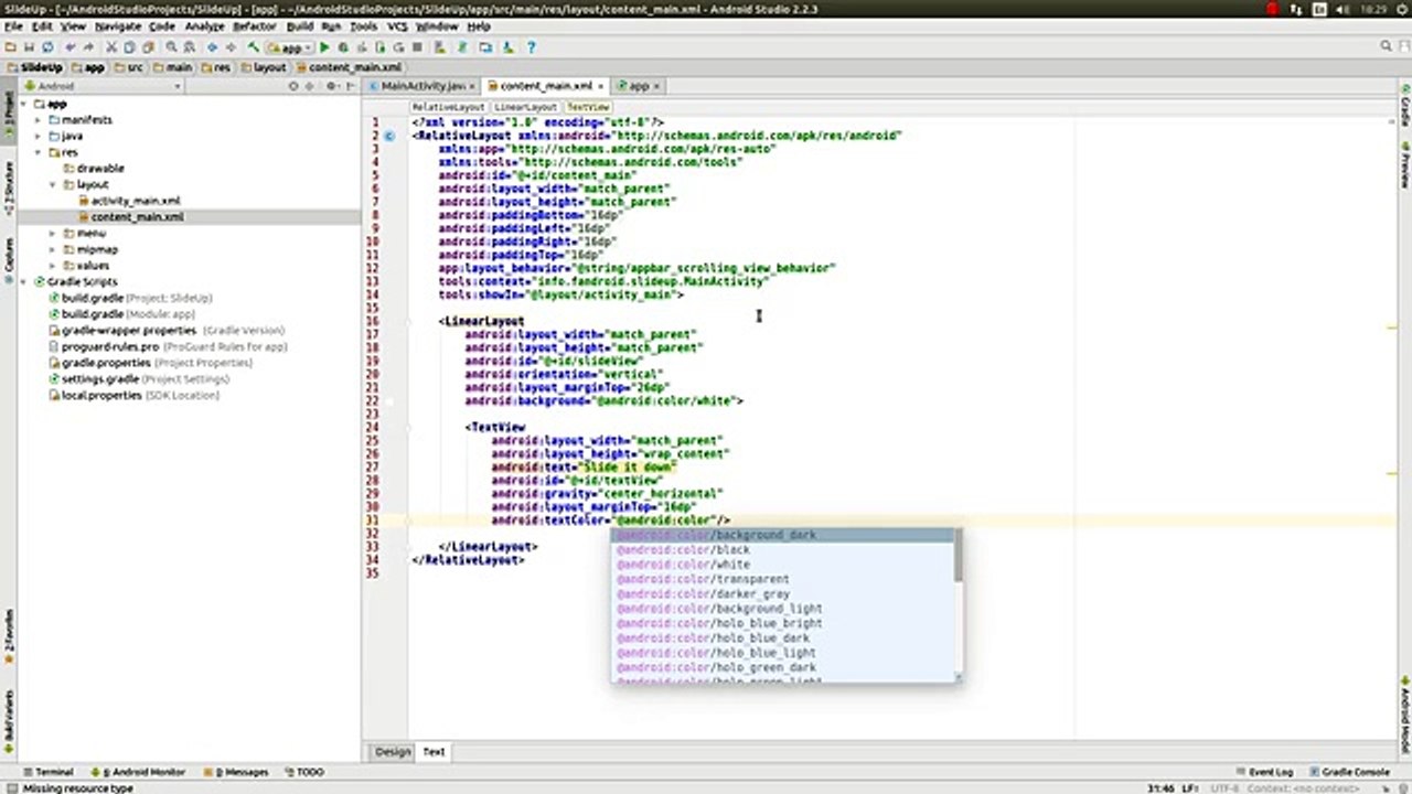 SlideUp-Android library
