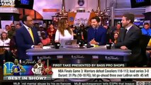 ESPN FIRST TAKE Did Durant surpass lebron as the best player in the NBA last night 6,8,2017