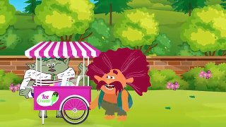 Trolls Poppy and Daddy Branch eating Play Doh Ice cream Finger Family Nursery Rhyme FUNNY EPISODE