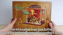 DIY Miniature Cafe Dollhouse Kit Cute Coffee Shop with Working Lights! / Relaxing Crafts