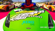 Sports & OffRoad Cars for Kids Transportation with Funny Cartoon Spiderman and Nursery rhymes Songs