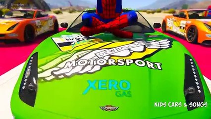 Sports & OffRoad Cars for Kids Transportation with Funny Cartoon Spiderman and Nursery rhymes Songs