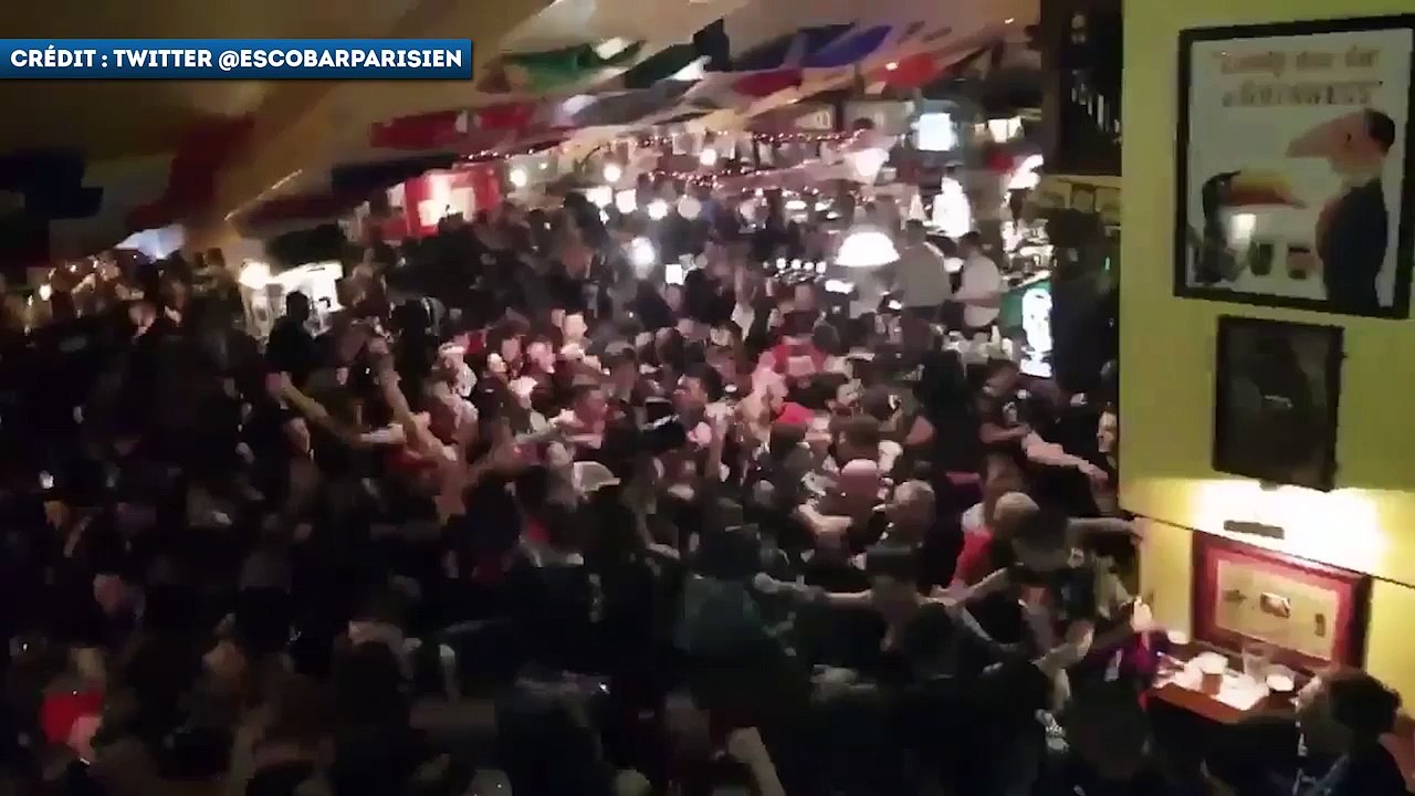 La folie des supporters du PSG sur le but de Cavani