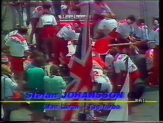 Gran Premio di Francia 1987: Secondo pit stop di Johansson e intervista a Cheever
