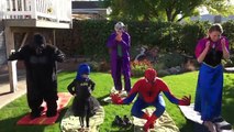 Spidermans Legs Get Tangled In Yoga Elsa Spiderman Superhero Kid In Real Life