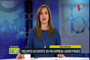 San Borja: conductor salvó de morir tras volcar su vehículo en la Vía Expresa