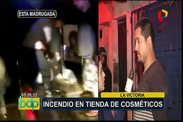 Incendio consume tienda de cosméticos en La Victoria