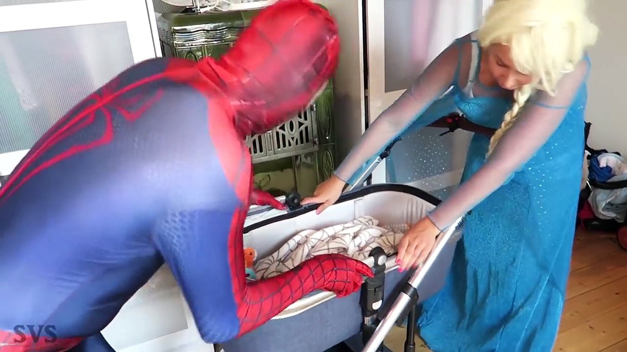 Pregnant PINK SPIDERGIRL vs DOCTOR! w/ Spiderman Frozen Elsa BAD BABY vs JOKER Superheroes Real Life